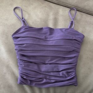 Padded Purple Ruched Women's Cami